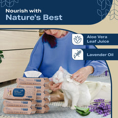 REFRESHIFY dog wipes gently cleanse the face for sensitive skin.