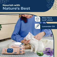 Refreshify plant-based wipes with avocado and aloe for sensitive skin.