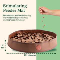 Reggie Snuffle Mat top view shows non-slip bottom for mess-free feeding sessions.