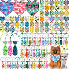 Reginary 108 piece dog bandanas and neckties bulk set for versatile styling