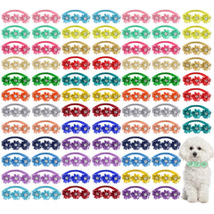 Reginary 80-pcs dog bowtie flower collar pack for versatile outfits.