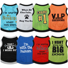Reginary dog shirts with letters pattern add playful style for everyday summer comfort.