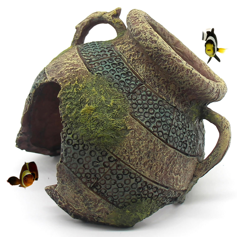 relaqcc aquarium ruins leaning vase provides a natural hideout for fish