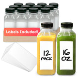 Reli 16oz square-clear juice bottle for fresh juices on the go