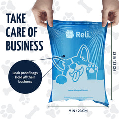 Leak-proof design keeps hands clean during dog waste disposal with Reli bags.