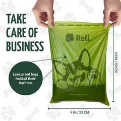 Reli oxobiodegradable 9x13 bags designed for durability and leak protection.