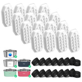 Rellaty cat fountain filters 16-pack laid out for 108oz fountain, promoting fresher water