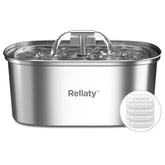 Rellaty cat water fountain in stainless steel for safe, durable drinking.