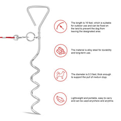 Relux screw-in dog stake securely anchors into ground