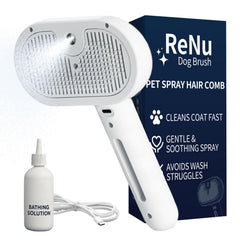 ReNu Dog Brush steamy bath mode for gentle grooming and reduced static