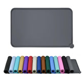 Reopet feeding mat front view with bowls reduces mess