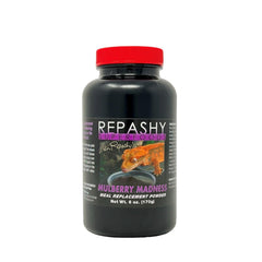 Repashy Crested Gecko Diet Mulberry Madness jar, fruit-forward formula for gecko health