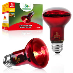 REPTI HOME infrared heat lamp bulbs 2-pack for reptile enclosures.