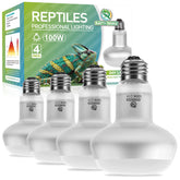 REPTI HOME reptile heat lamp flat bottom design concentrates heat for faster terrarium warming.