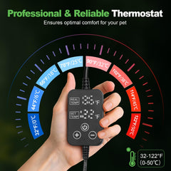 REPTI MATE internal thermostat display helps maintain precise temperatures safely.