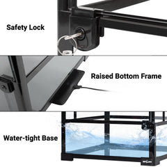 REPTI ZOO top screen design enables UVB and infrared lighting for basking setups.