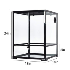 REPTI ZOO 18x18x24 glass terrarium provides clear visibility