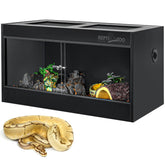 REPTI ZOO 50-gallon enclosure front view shows roomy habitat for reptiles