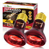REPTI ZOO 75W heat-lamp-bulb in action provides steady basking heat for reptiles.
