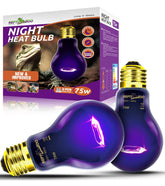 REPTI ZOO 75W night heat lamp 2-pack for reliable reptile warmth