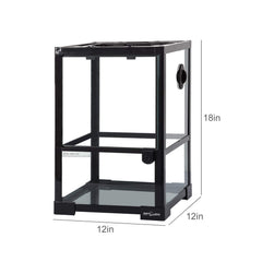 REPTI ZOO Compact 10gal terrarium top opening for feeding and handling.