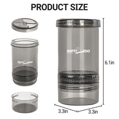 REPTI ZOO cricket powder mixer lid showcasing twist-lock design for secure operation