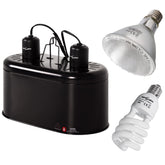REPTI ZOO dual-lamp fixture setup for convenient heat and light control