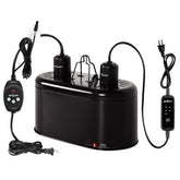 REPTI ZOO dual reptile light fixture front view with deep dome for efficient heat reflection.