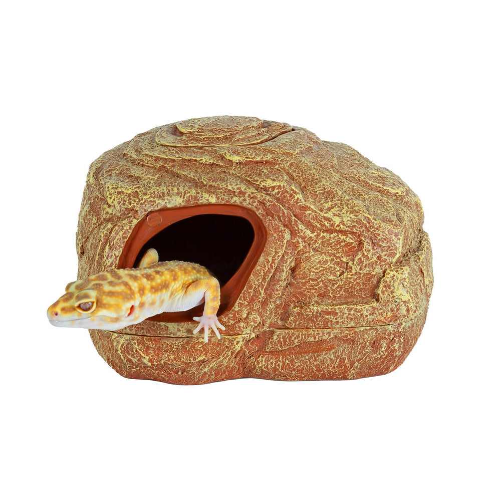 REPTI ZOO Gecko Hide Cave top view showing dual-entry design for secure hiding