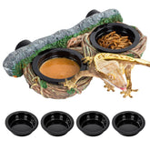 REPTI ZOO magnetic feeding ledge secures to glass for stable meals.