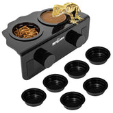REPTI ZOO Magnetic Gecko Feeding Ledge mounted for reliable gecko feeding