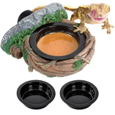 REPTI ZOO magnetic ledge attached to glass in use for stable feeding