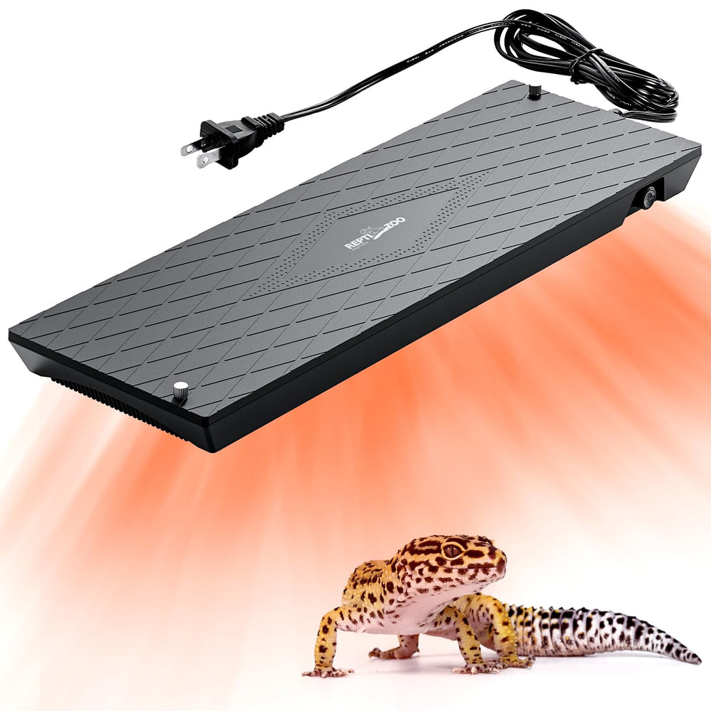 REPTI ZOO heat panel mounted under lid for efficient warmth.