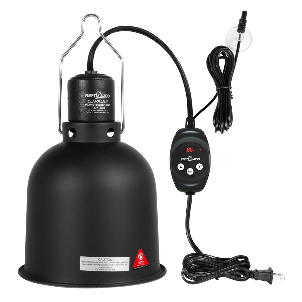 REPTI ZOO Reptile Light Fixture dome 5.5 inch for consistent terrarium warmth