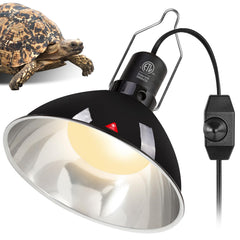 REPTI ZOO upgrade dimmable deep dome lamp over terrarium for adjustable heat.