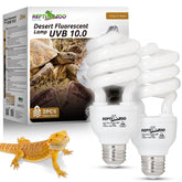 REPTI ZOO UVB light bulb, desert reptile 2-pack setup for steady basking.