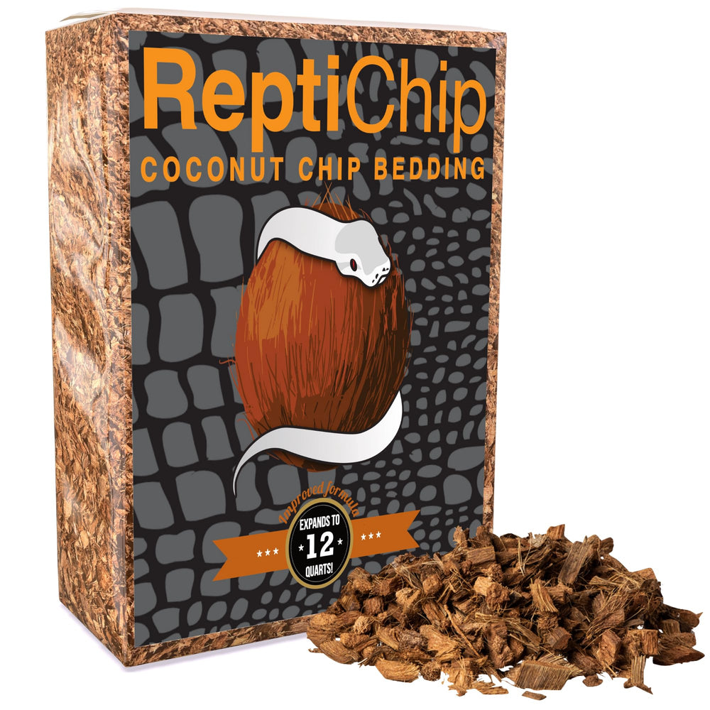 ReptiChip loose coconut substrate bedding ready for dry reptile habitats.