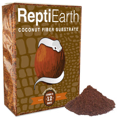 ReptiEarth fluffy coconut substrate bag ready to use in reptile enclosure.