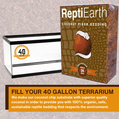 ReptiEarth organic coconut husk substrate promotes tidy, natural terrarium floors.