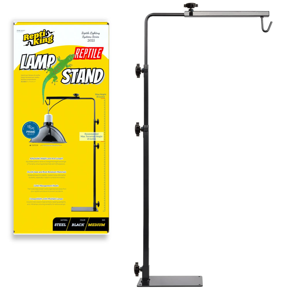 ReptiKing lamp stand base provides stable support for tall terrariums.