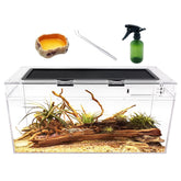 Reptile Growth Reptile PC Terrarium Set, front view, clear visibility and airflow for habitats.