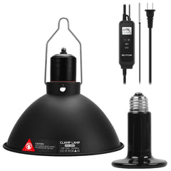 REPTITRIP 8.5-inch heat lamp fixture with PID thermostat for precise reptile heating.