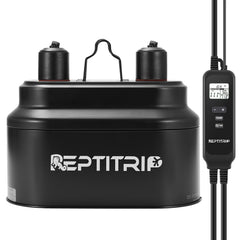 REPTITRIP dual fixture front view showing two sockets for heat and light control