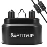 REPTITRIP dual fixture top view shows independent switches for heat and UVB control.