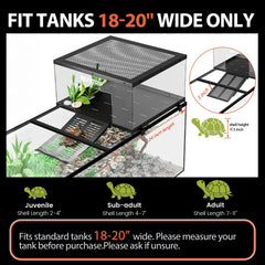 REPTITRIP Turtle Basking Platform side view highlights anti-escape panels for safety