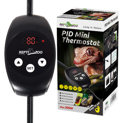 REPTIZOO Dimming Thermostat display shows precise ambient temperature for quick monitoring.