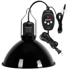 REPTI ZOO dimming thermostat lamp provides precise temperature control for terrarium setups.