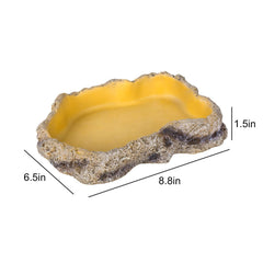 REPTIZOO large bowl dimensions 8.8 by 6.5 inches for bigger meals.