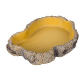 REPTIZOO food dish in terrarium blends with habitat and supports easy feeding.