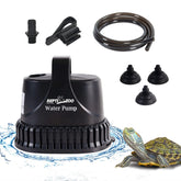 REPTIZOO Low Water Level Drain Pump with bottom suction enables near-complete tank drainage